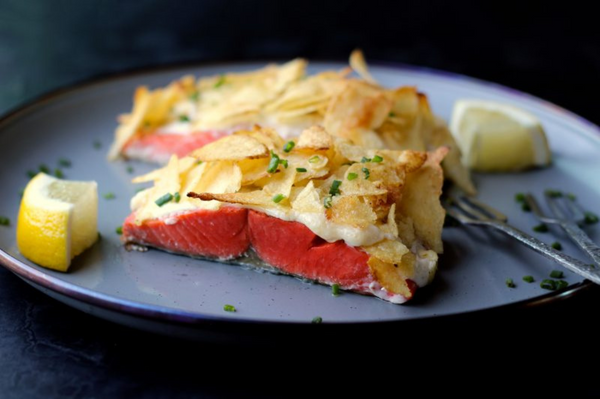 Potato Chip Crusted Salmon