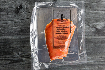 KWEE-JACK NOVA WILD CAUGHT SMOKED SALMON IN VACUUM SEAL.